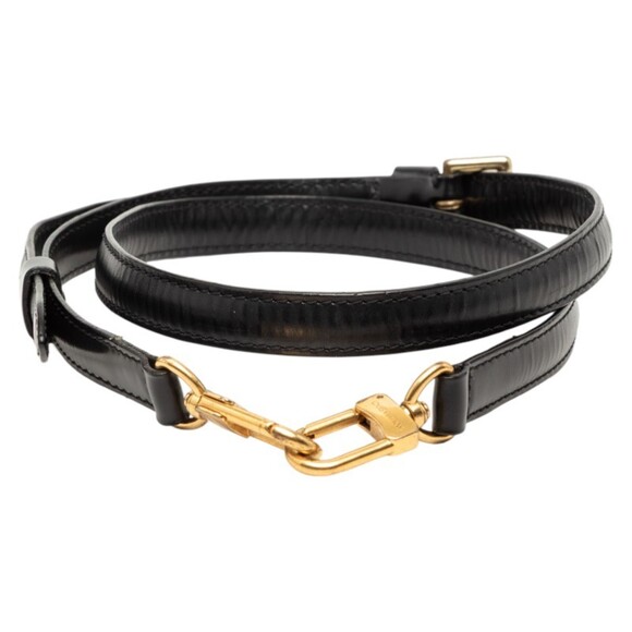 Louis Vuitton shoulder strap black leather women's LOUIS VUITTON